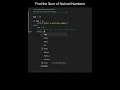 Find the Sum of Natural Numbers in Python | Python Examples | Python Coding Tutorial | Interview