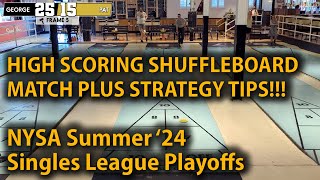 SHUFFLEBOARD MATCH W/ STRATEGY COMMENTARY George vs Pat | Playoffs | NYSA Summer ’24 Singles League