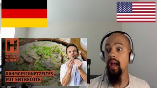 American reacts To German Schnelles Rahmgeschnetzeltes mit Entrecôte Rezept von Steffen Henssler