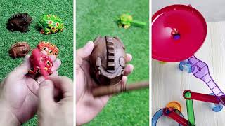 ASMR Video with jingle bells, beads, balls, wooden toys, marble run and other