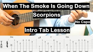 When The Smoke Is Going Down Guitar Tutorial Intro No Capo (Scorpions) Guitar Tab Guitar Lesson