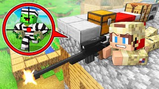 Mikey CRIMINAL vs JJ SNIPER Survival Battle in Minecraft (Maizen)