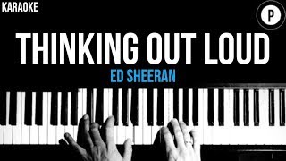 Ed Sheeran - Thinking Out Loud Karaoke SLOWER Acoustic Piano Instrumental Cover Lyrics