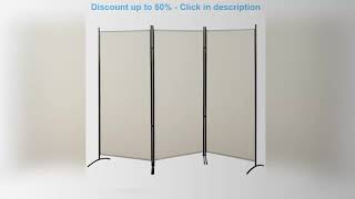 #HOMCOM 6' 3 Panel Room Divider Indoor Privacy Screen for Home Beige