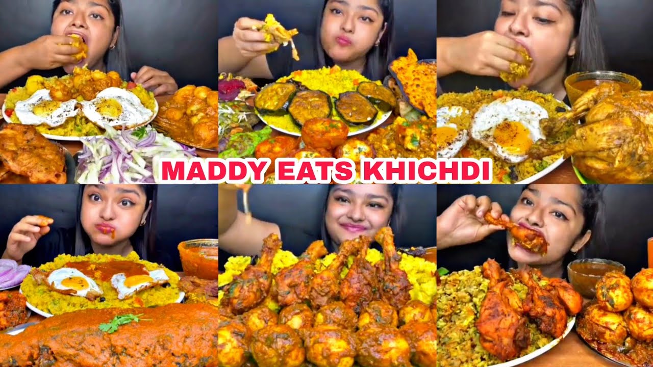 Asmr Eating Khichuri Khichdi With Chicken Egg Dum Aloo Best Indian
