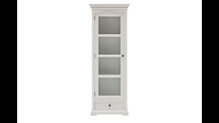 NovaSolo Provence Classic White Mahogany Display Cabinet With 1 Glass Door \u0026 1 Drawer