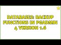 Databases: Backup Functions in PgAdmin 4 Version 1.6