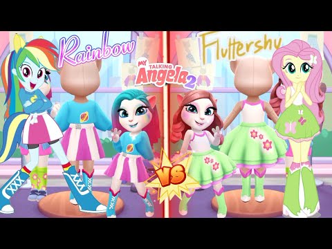 My Talking Angela 2 Fluttershy VS Rainbow Dash Nuevo traje Cosplay