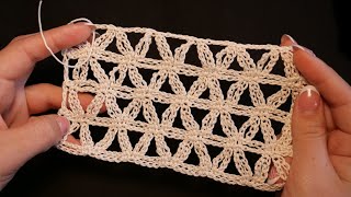 Ажурный узор из звездочек крючком ⭐Star Stitch Crochet pattern