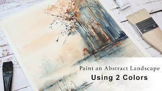 Paint a Watercolor Abstract Landscape by Using 2 colors/ How to