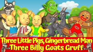 🐷3 Little Pigs | 🍪Gingerbread Man | 🐐Three Billy Goats Gruff | Kids Songs & Children's Fairytales