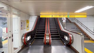 2X エスカレーター　東京メトロ丸ノ内線東京駅ホームエスカレーター昇り降り