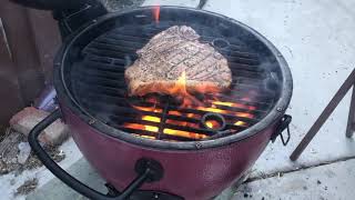 Reverse Smoking a Steak ( Kamado Akorn Jr.)