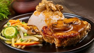 Cozy February Dinner Idea❗Tender Meat \u0026 Rice with Rich Mushroom Sauce \u0026 Fresh Veggie Salad