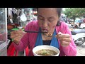 yellow noodle with braised organ beef $1.75 for a bowl cambodian street food