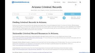 Finding Criminal Records in Arizona.