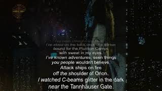 Replicant monologue from Blade Runner as a Star Wars -style text crawl made with Python