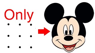 Mickey Mouse drawing | Mickey Mouse drawing from dots | how to draw Mickey Mouse from dots