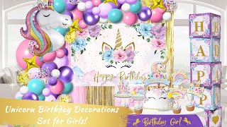 Marvelous Unicorn Birthday Decorations Set for Girls!