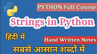 Strings in Python in hindi Full Course of python in hindi | learn python programming for beginners