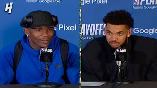 Anthony Edwards & Karl-Anthony Towns Talks 2-0 Series Lead vs Nuggets, Postgame