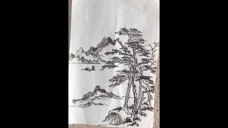 中国画教学 山水画欣赏及讲解(作品十) Chinese Ink Wash Painting Tutorial