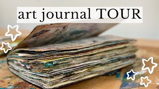 ART JOURNAL FLIP-THROUGH - Tour of my Moleskine Mixed-media sketchbook
