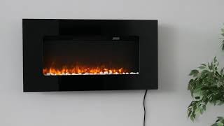 Tresco black wall mounted electric fireplace | ELP-10-105