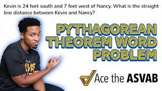 ASVAB Arithmetic Reasoning - Practice Test Question (Pythagorean Theorem Word Problem)