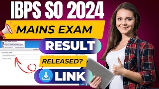 ibps so mains result 2024 | how to check ibps so result | mahir academy