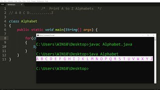 Java program to print A to Z alphabets | Learn Coding