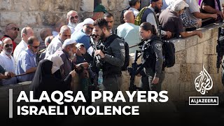 Palestinians were blocked from prayers at Al Aqsa Mosque for  Friday prayers