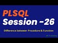 Oracle PL/SQL Tutorial Day -26 ✅ Difference between procedure and function in PLSQL✅
