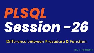 Oracle PL/SQL Tutorial Day -26 ✅ Difference between procedure and function in PLSQL✅