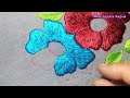 hand embroidery silk thread flower design tutorial satin stitch flower embroidery design