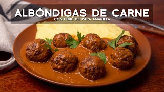 COMO PREPARAR ALBÓNDIGAS CON PURÉ DE PAPA AMARILLA | COMIDA PERUANA | ACOMER.PE