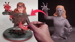 'WANDA' _Marvel | Sculpture | clay to resine with light🚨:Timelapse