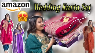 WEDDING KURTA SET HAUL 2025 FROM *AMAZON * 💕|| Affordable kurta set Find || missvishakha #amazon