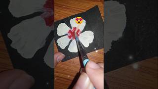 Painting Hibiscus on Black Paper|#shorts #painting #hibiscus