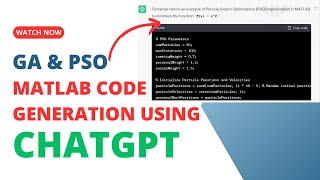 GA PSO MATLAB Code Generation using Chat GPT | Genetic Algorithm Code | PSO Code in MATLAB|