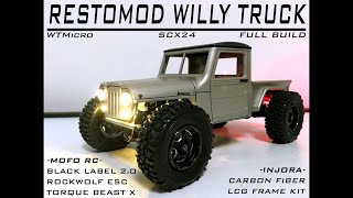 SCX24 WILLY TRUCK BUILD: WT MICRO BODY, MOFO TORQUE BEAST X, ROCKWOLF ESC, INJORA LCG C.F. FRAME