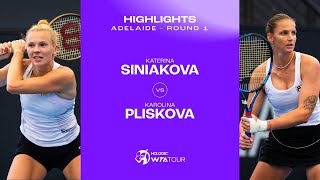 Katerina Siniakova vs. Karolina Pliskova | 2024 Adelaide Round 1 | WTA Match Highlights