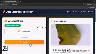 Citrus Leaf disease Detection Using Python Deep Learning - Web application | Final Year Project