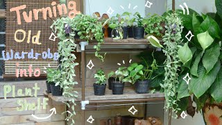 (ENG) TURNING OLD WARDROBE INTO PLANT SHELF | ทำชั้นวางต้นไม้จากของเหลือใช้ในบ้าน 🌿🍀