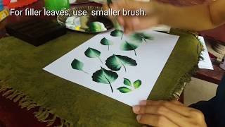 One Stroke Painting for Beginners| How to Paint Easy Leaves in Acrylic