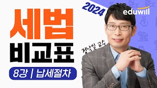 2024 공인중개사 세법 비교표 특강 8강｜납세절차｜공인중개사 시험, 공인중개사 공부방법｜정낙일 교수｜에듀윌 공인중개사