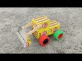 How to make mini jcb at home - matchbox jcb - mini jcb by dc motor