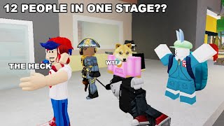 Roblox Funky Friday BUT 12 PEOPLE IN 1 STAGE