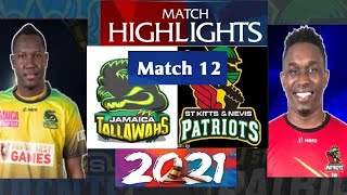 CPL Match 12 Highlights & Analysis| Jamaica Tallawahs vs St Kitts & Nevis Patriots | CPL 2021|CPL