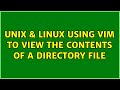 Unix & Linux: Using vim to view the contents of a directory file (2 Solutions!!)